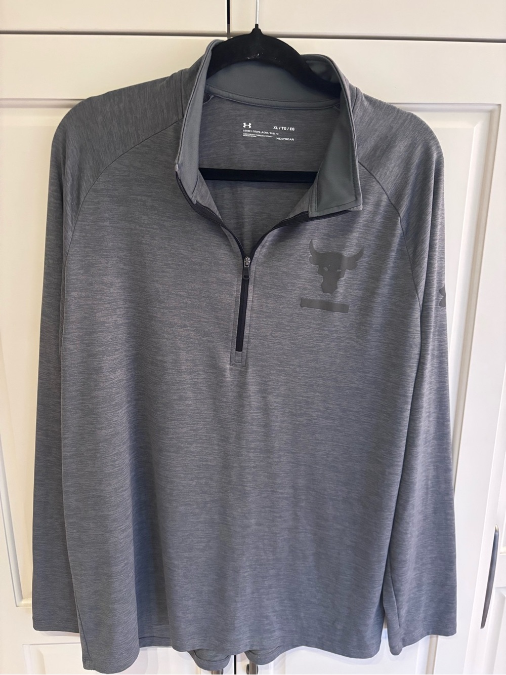 Under armour project rock Heatgear 1/4 zip pullover men’s xl gray long sleeve